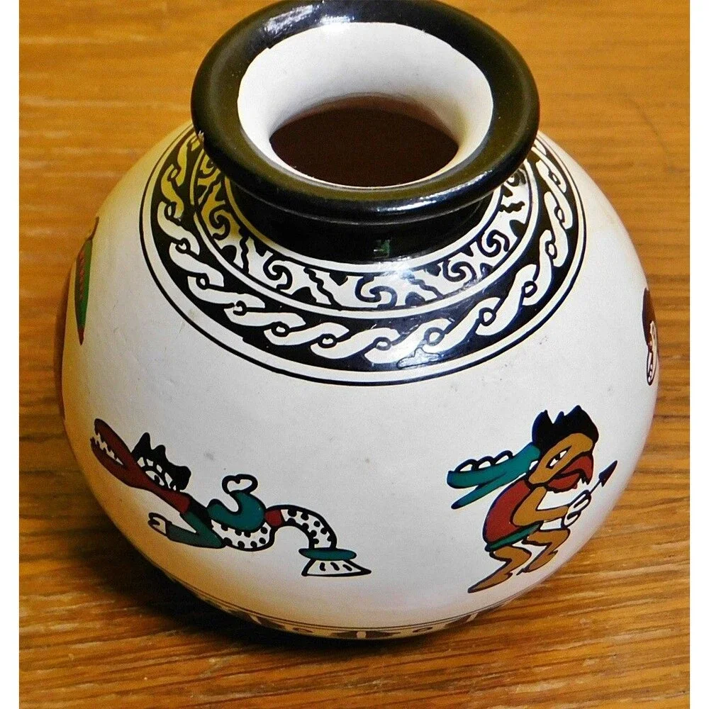 Vintage Costa Rican Pottery Stubby Vase